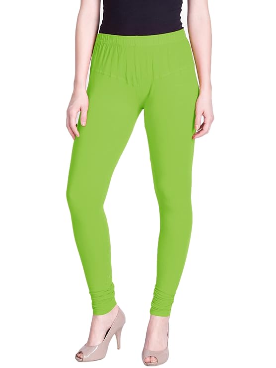 Lyra Women's Slim Fit Hosiery Churidar Leggings L-126 (LIGHT GREEN)