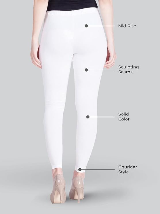 Lyra Women's Stretch Ankle length Leggings (White)