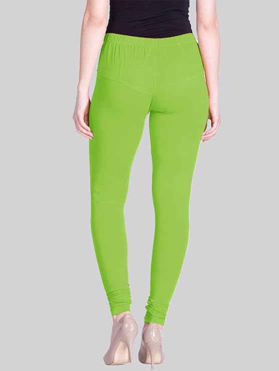 Lyra Women's Slim Fit Hosiery Churidar Leggings L-126 (LIGHT GREEN)