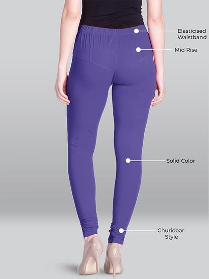 Lyra Women's Slim Fit Hosiery Churiadar Leggings (ORCHID)