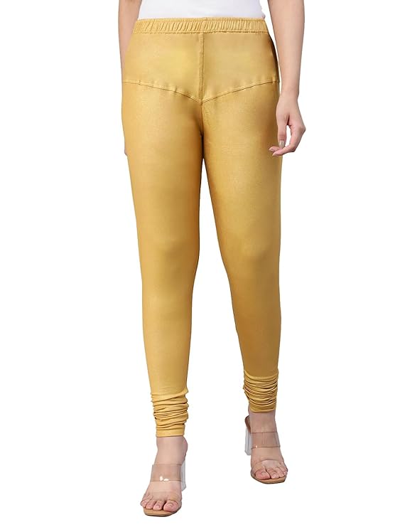 Lyra Women's Slim Fit Hosiery Churidar Leggings  (MEDIUM GOLD)