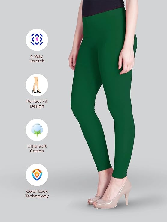 Lyra Women  Ankle Length Leggings (L-20 Rama Green)