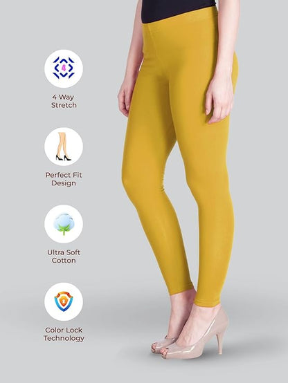 Lyra Women's Leggings Ankle Length Leggings L-95(True Gold)