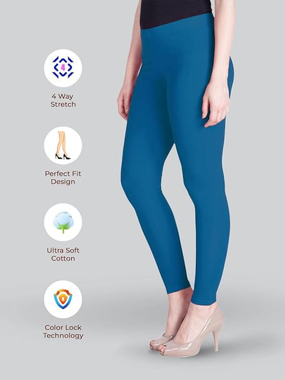 Lyra Women Ankle Length Leggings L-05 (T.BLUE)