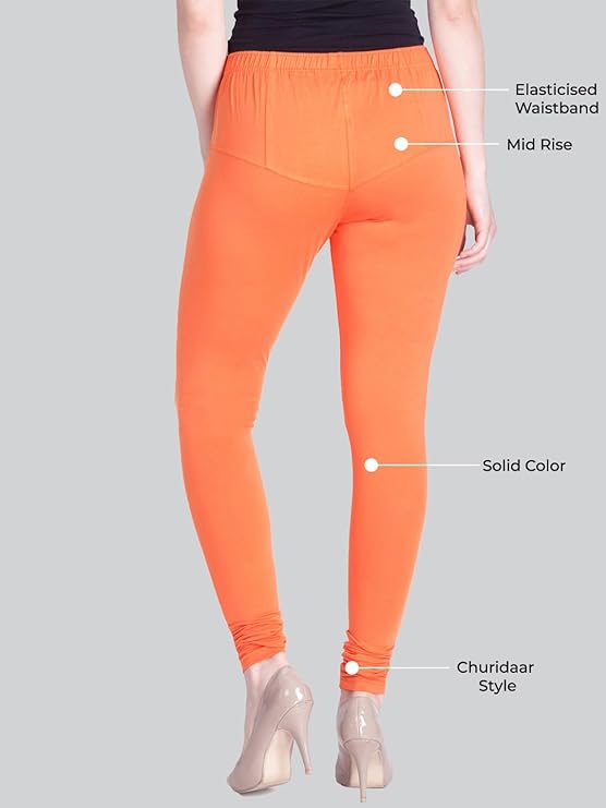 Lyra Women's Slim Fit Hosiery Churidar  Leggings  (PAPAYA)