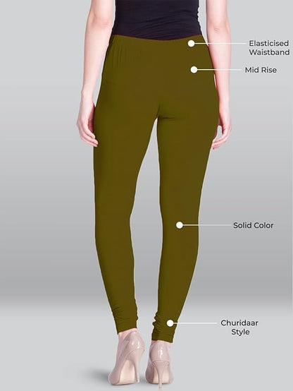 Lux Lyra Women Bottom churidar Legging L-39(Chatni Green)