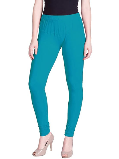 Lyra Women's Slim Fit Hosiery Churidar  Leggings L-111(AQUA BLUE)