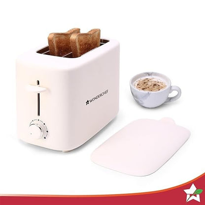 Wonderchef Bellagio Toaster with Lid Cover  800 Watt 2 Bread Slice White