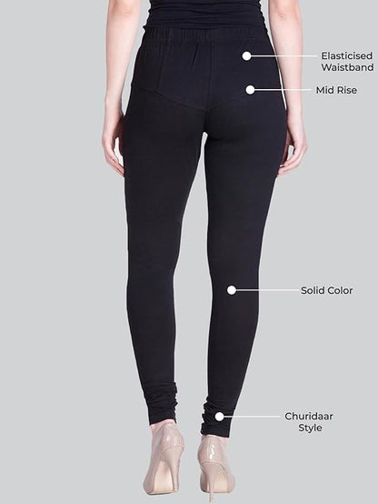 Lyra Women Churidar Leggings L-13 (BLACK)