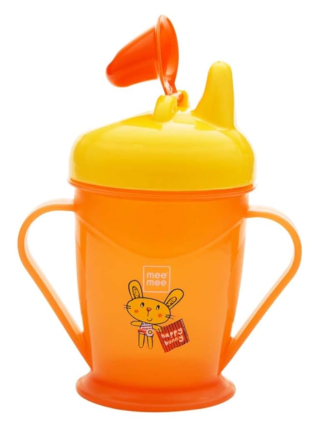 This sipper cup features both a soft spout and a straw