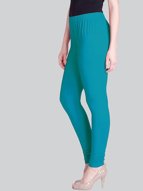 Lyra Women's Slim Fit Hosiery Churidar  Leggings L-111(AQUA BLUE)