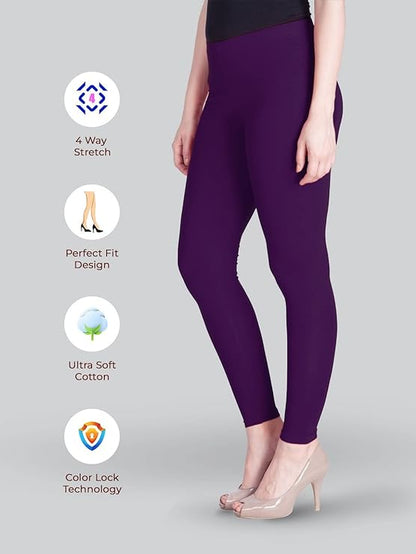 Lyra Women  Ankle Length Leggings Purple