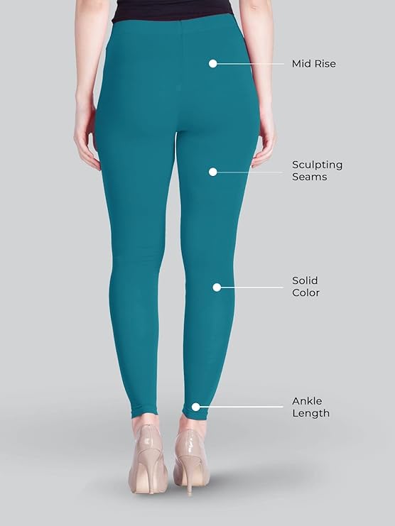 Lyra Women  Ankle Length Leggings (Aqua Blue)