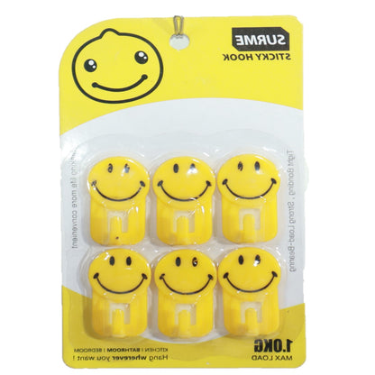 Smile face self adhesive wall hook back can be used for back door kitchen toilet living room and mor SKU112527