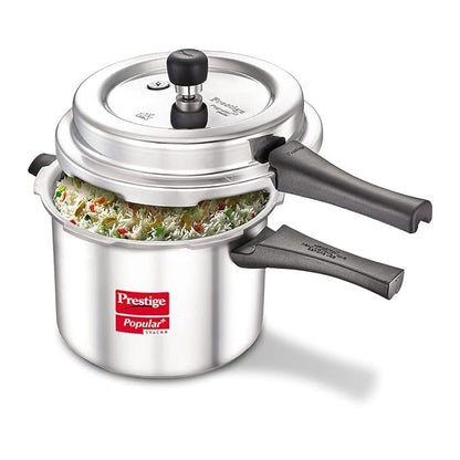 Prestige Popular Plus 5L Pressure Cooker Made from high quality virgin aluminium it features a unique spillage control outer lid