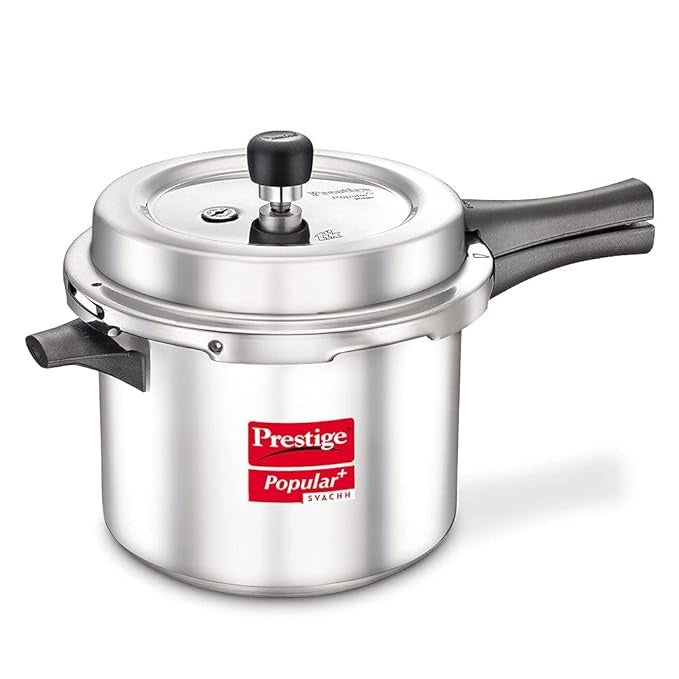 Prestige Popular Plus 5L Pressure Cooker Made from high quality virgin aluminium it features a unique spillage control outer lid