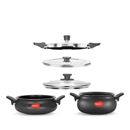 the Pigeon All in One Value Pack Hard Anodized Cooker Set