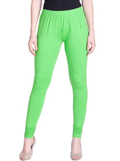 Lyra Women's Slim Fit Hosiery Churidar Leggings L-86 (LIME)