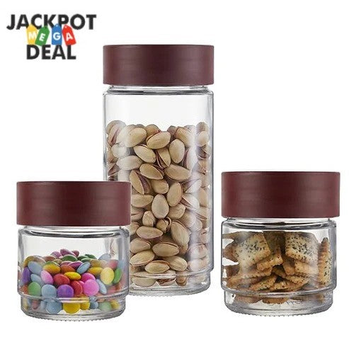 CELLO Modustack Glassy Storage Jar Set of 3pcs SKU131214 (ITN)