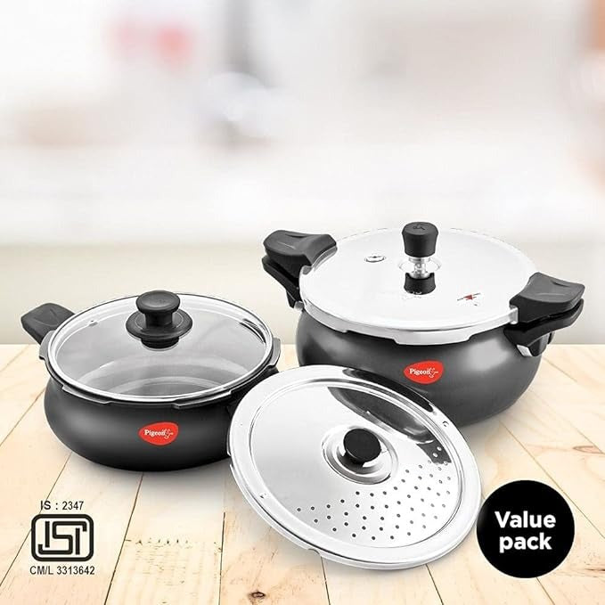 the Pigeon All in One Value Pack Hard Anodized Cooker Set