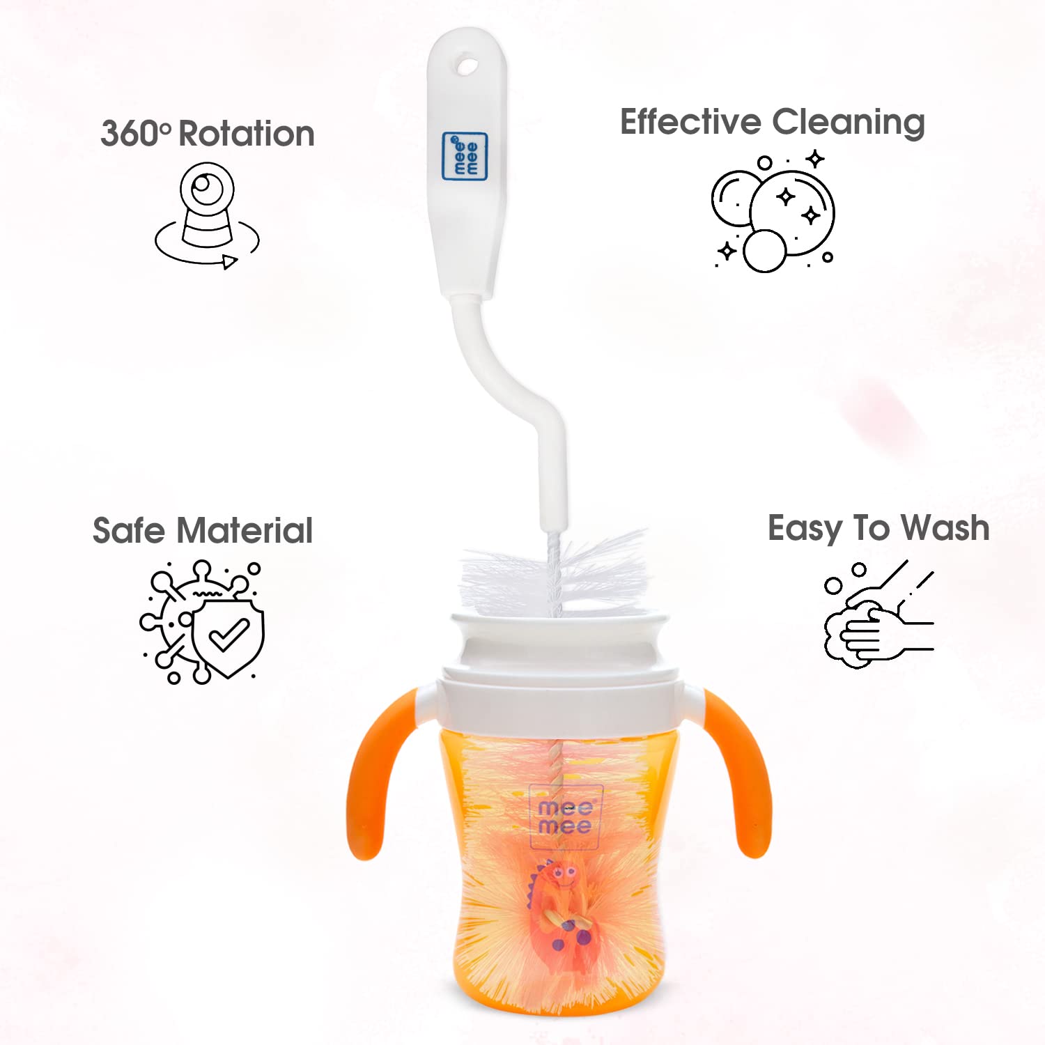 This bottle brush is also suitable for cleaning other baby feeding accessories