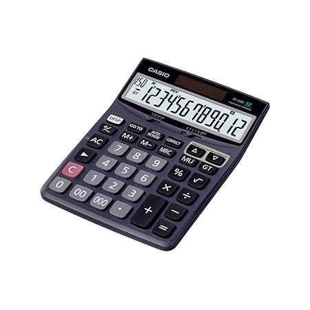 Black coloured calculator  designed and engineered for easy operation