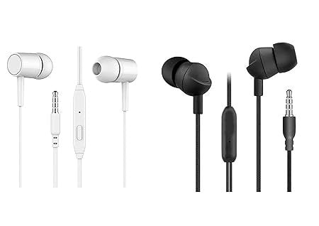 LAVA E31  Black & White Earphones with 1.2 meters length