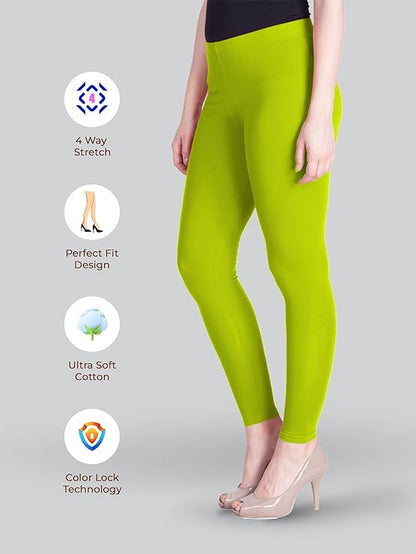 Lyra Women's Ankle Length Leggings Yellow Green