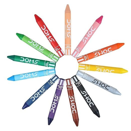 (ITN) Doms Jumbo Wax Crayons with a Free Silver Crayon (12 Shades) SKU3468