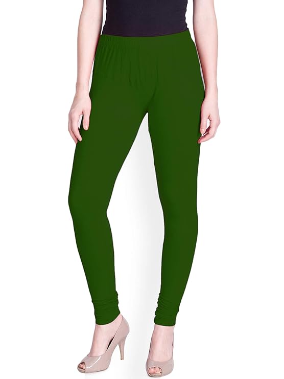 Lyra Women's Slim Fit Hosiery Churidar Leggings L-140 (BASIL GREEN)