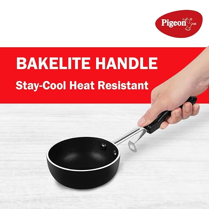  the Pigeon Aluminum Non Stick Tadka Pan The non stick surface ensures easy and healthy cooking