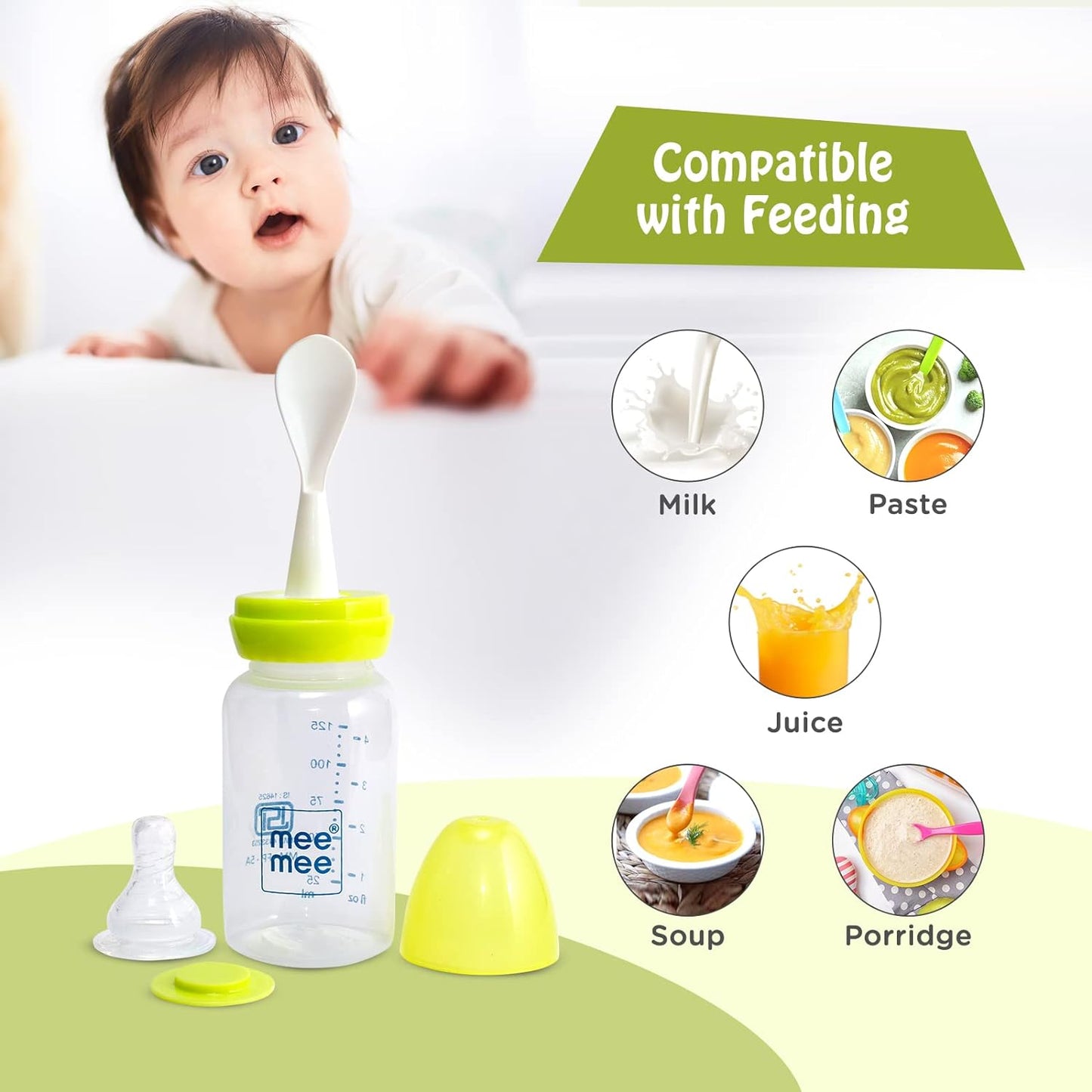 Spoon has round and smooth edge thus perfectly designed for your little ones mouth