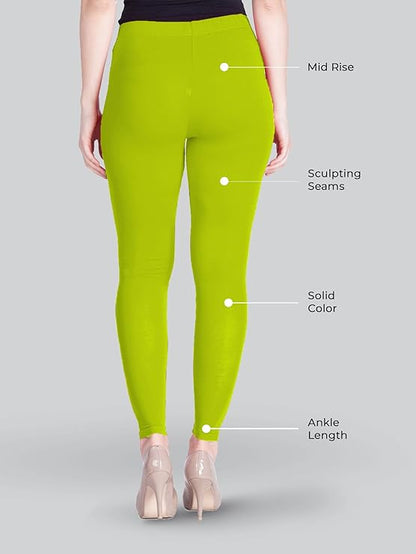 Lyra Women's Ankle Length Leggings Yellow Green