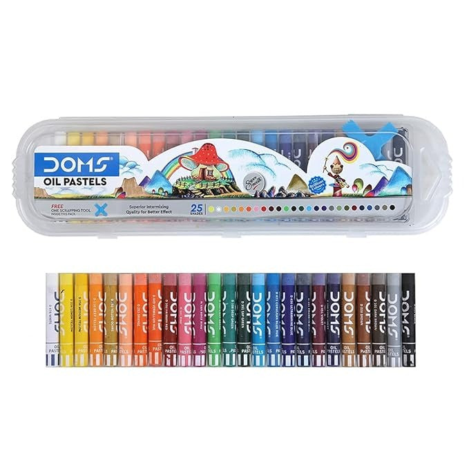 (ITN) Doms 25 Shades Oil Pastel with Case & Free Scrapping Tool SKU7911