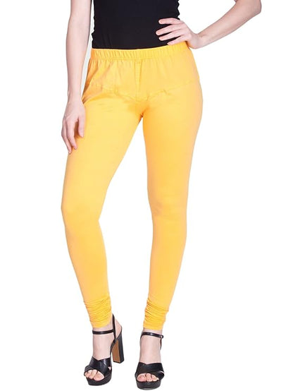 Lyra Women's Slim Fit Hosiery  Churidar  Leggings (PASTEL YELLOW)