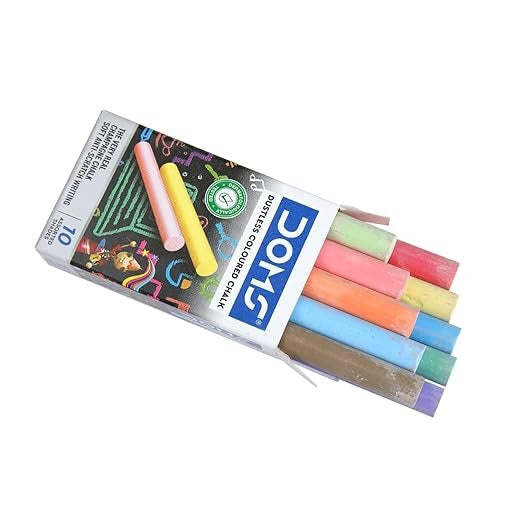 (ITN) Doms Dustless Coloured Chalk Box Pack of 1 SKU7208