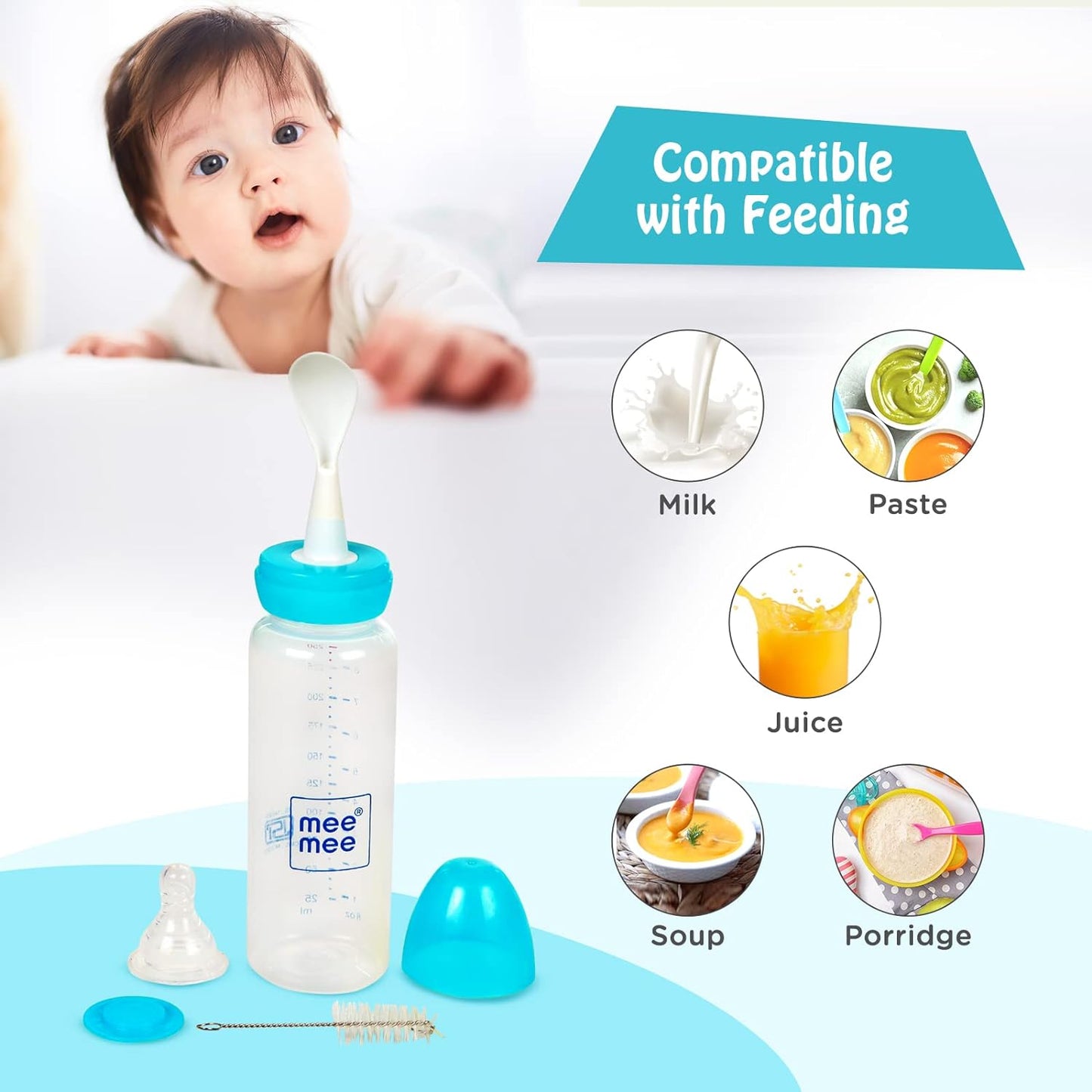 feeding bottle with spoon for up to 3 yrs kid