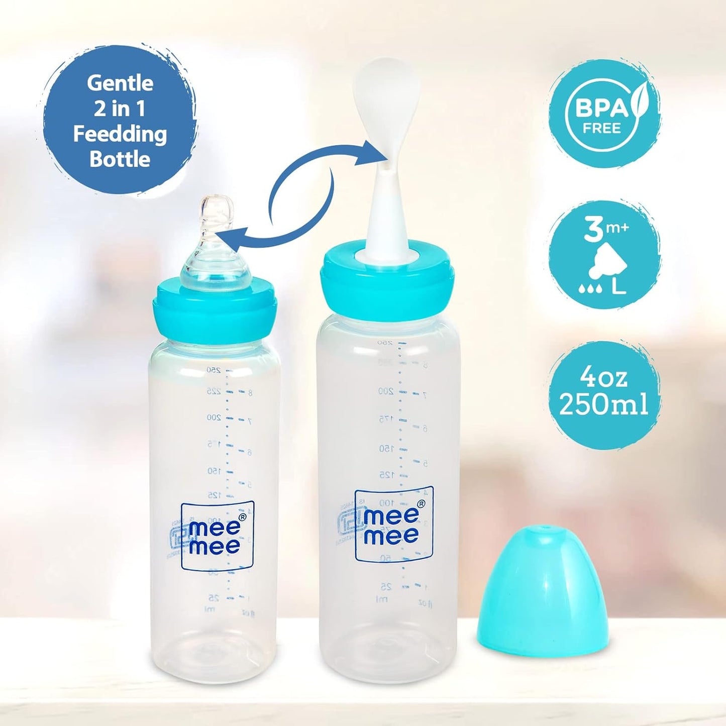 blue colour feeding bottle