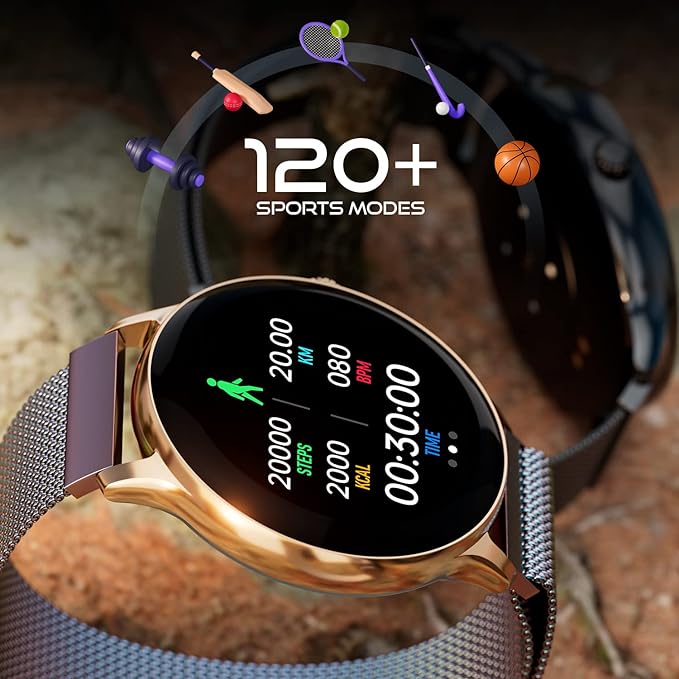 he sleek metal body is equipped with over 120 sports modes SpO2 and heart rate monitoring for a healthier active lifestyle