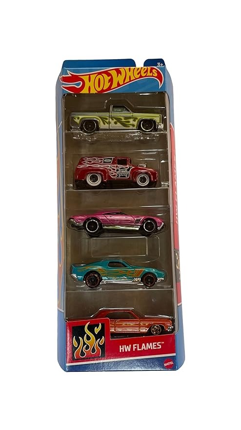 (ITN) Hot Wheels Car 2024 HW Flames Pack of 5 SKUHTV47