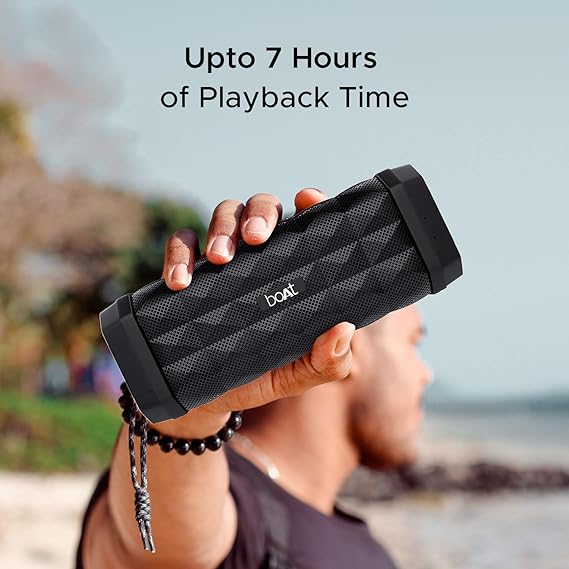 the boAt Stone 650 10W Bluetooth Speaker, the perfect companion for music lovers on the go