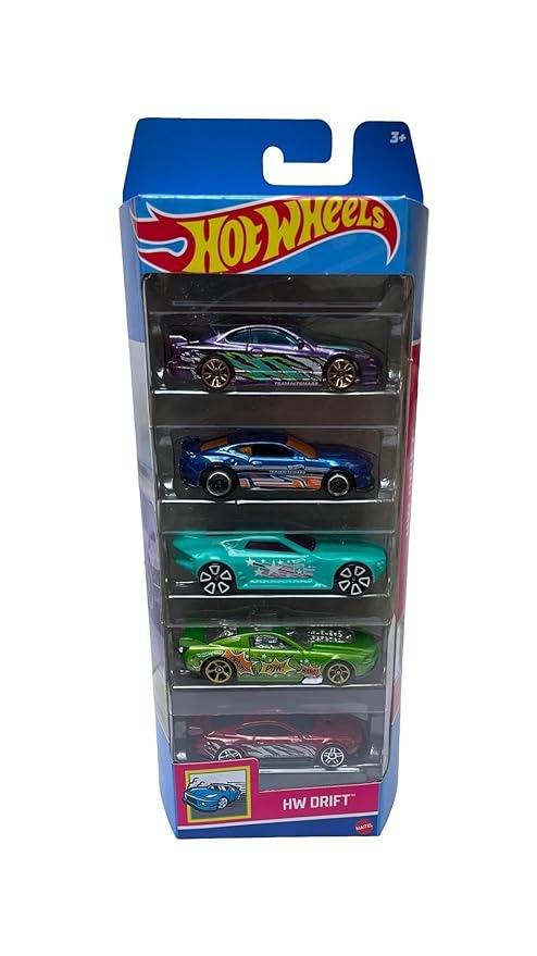 (ITN) Hot Wheels Car 2024 HW Drift Pack of 5 SKUHTV51