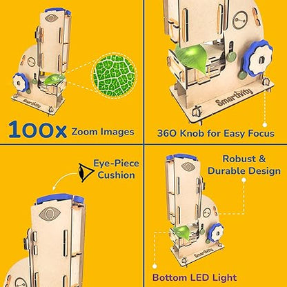  Microscope 100x Zoom STEM DIY Kit for Kids