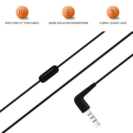 JBL T50HI Earphones with Mic (Black) SKU0949 (ITN)