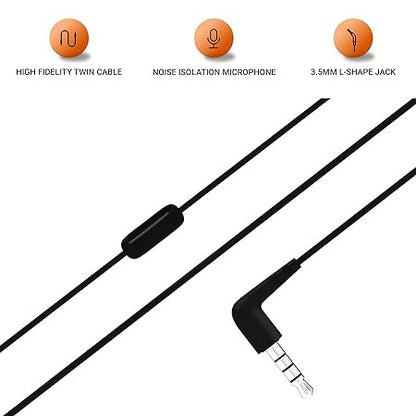 JBL T50HI Earphones with Mic (Black) SKU0949 (ITN)