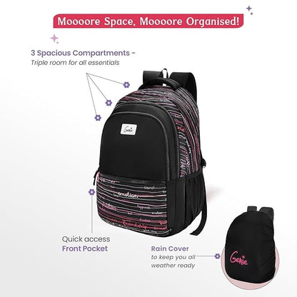 Genie Ocean School Backpack with Rain Cover for Girls SKU80317