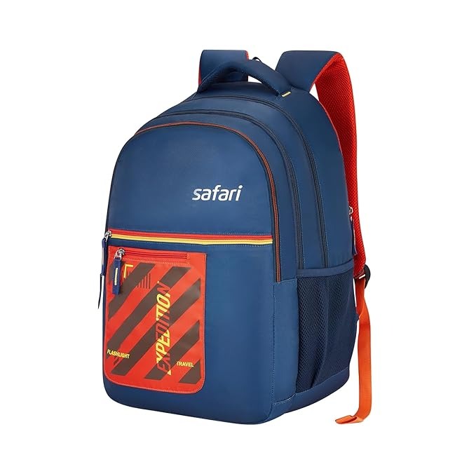 Safari Casual Backpack Bag (Blue , red )stylish and shionable front pocket 