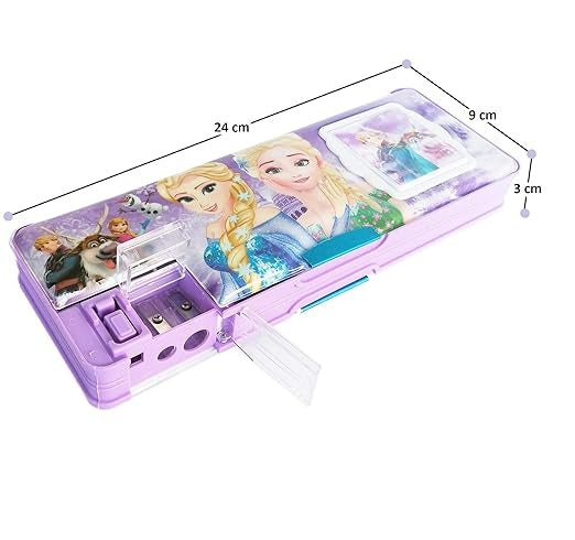 (ITN) Magnetic Pencil Box for Girls & Boys for School,Purple Color SKU2614