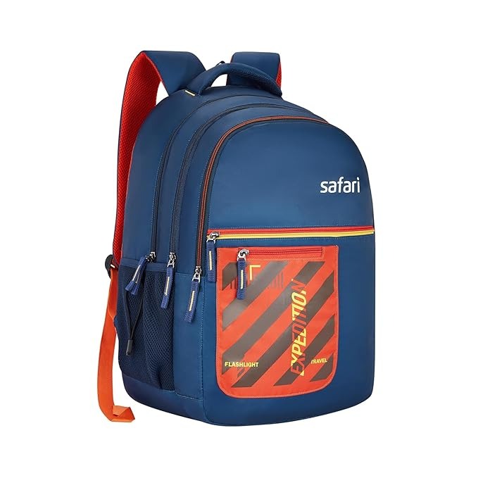 Safari Casual Backpack Bag (Blue , red )stylish and shionable front pocket 