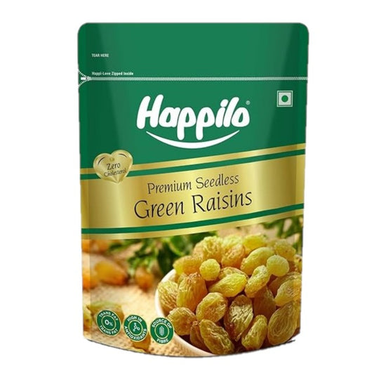 Happilo Seedless Green Raisins: 250 gms SKU33897 an.